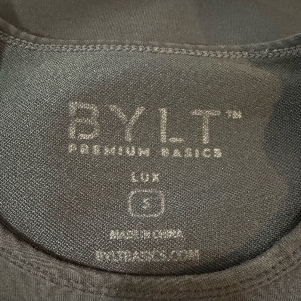 BYLT Basics Drop Cut Lux Short Sleeve TShirt Charcoal Gray Men’s Size Small - Picture 8 of 10